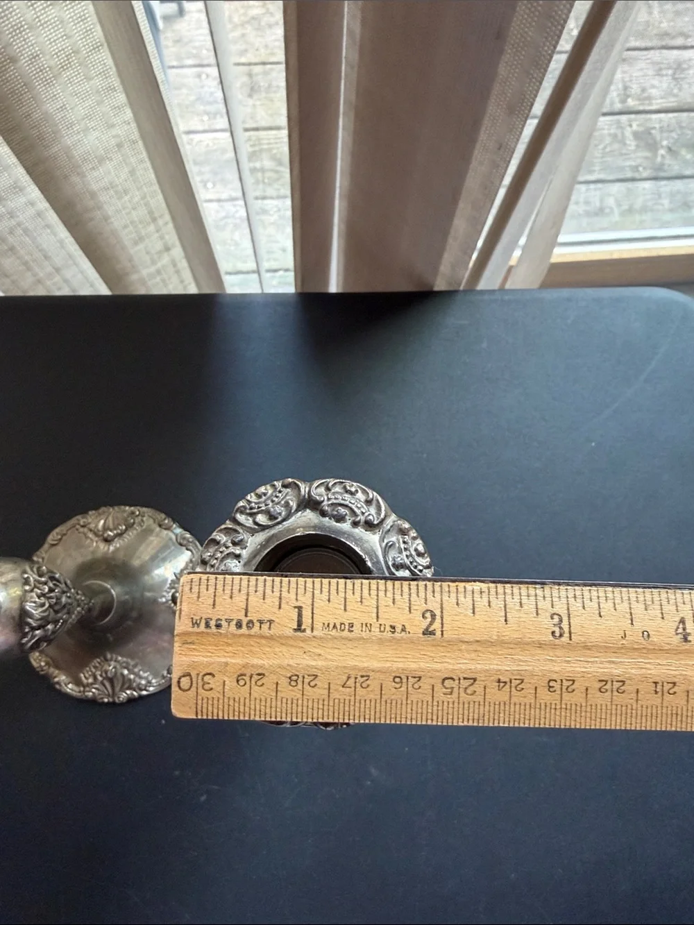 Vintage 20th Century Godinger Baroque Silver Plate Taper Candle Sticks Holders
